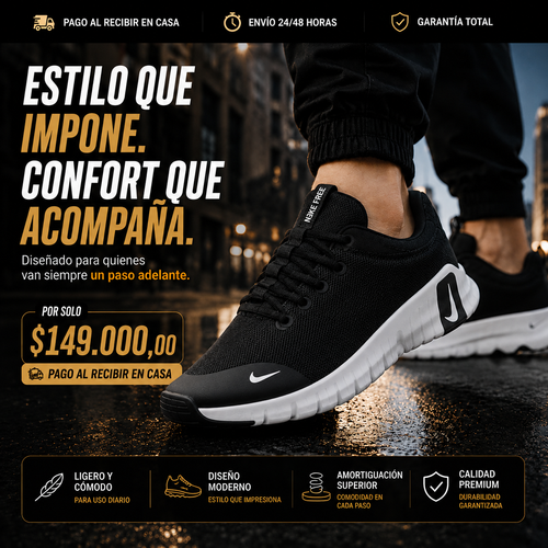 🔥 Nike Motiva Premium | Máximo Confort • 70% OFF Solo Hoy